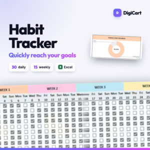 Habit Tracker: Quickly Reach Your Goals | Excel Spreadsheet